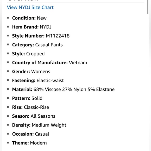 NYDJ pull on crop pants - size 6 - Picture 6 of 10